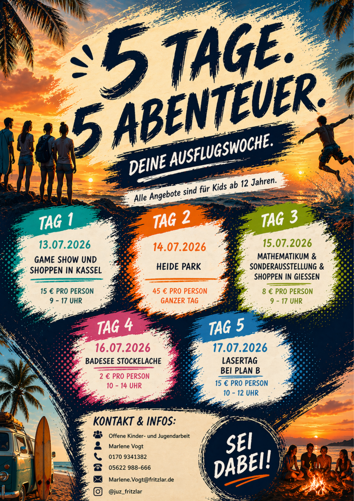 Übersicht Ausflugswoche Sommerferien 2026