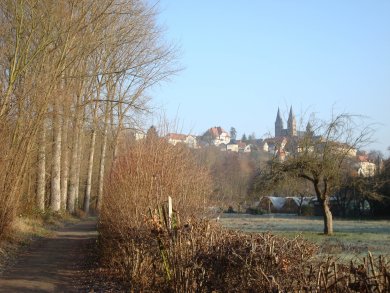 Blick vom Mühlengraben auf Fritzlar in WInterlicher Stimmung