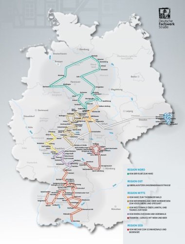 Karte der Deutschen Fachwerkstraße