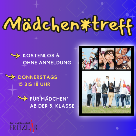 Veranstaltungsplakat Mädchentreff im JUZ
