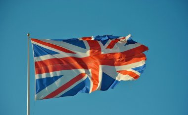 Britische Flagge im Wind