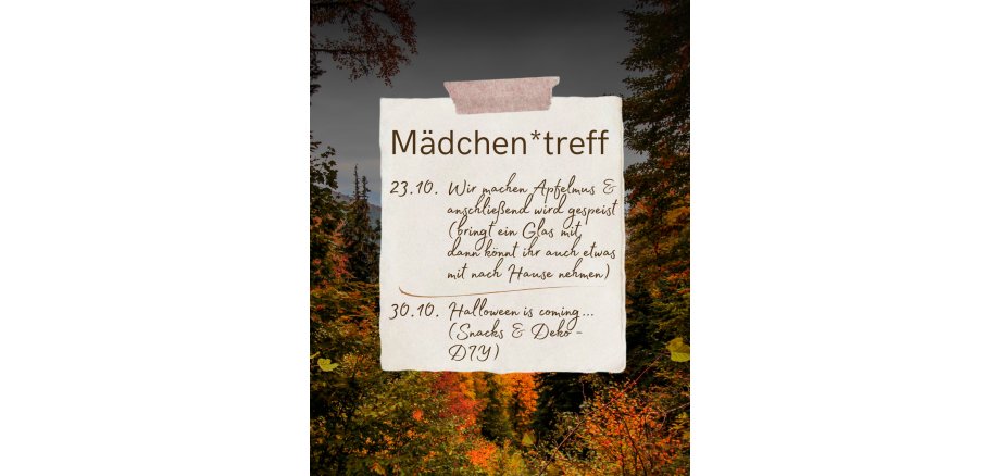 Mädchentreff - Termine im Oktober 2025