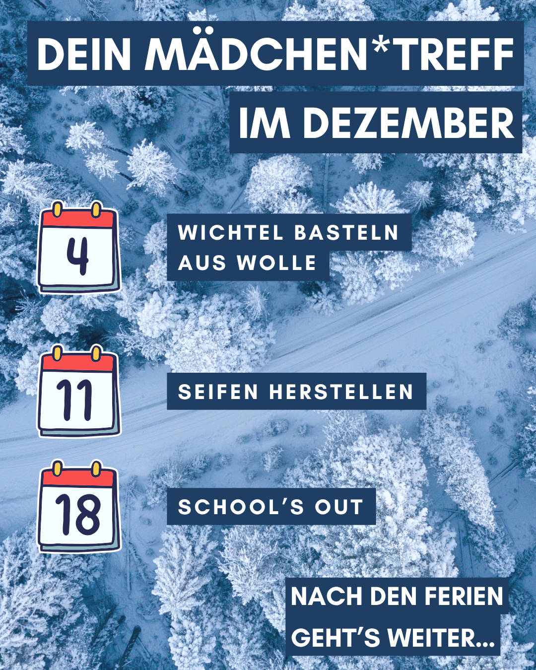 Dein Mädchen*treff Mädchen*treff im JUZ - Termine im Dezember 2025