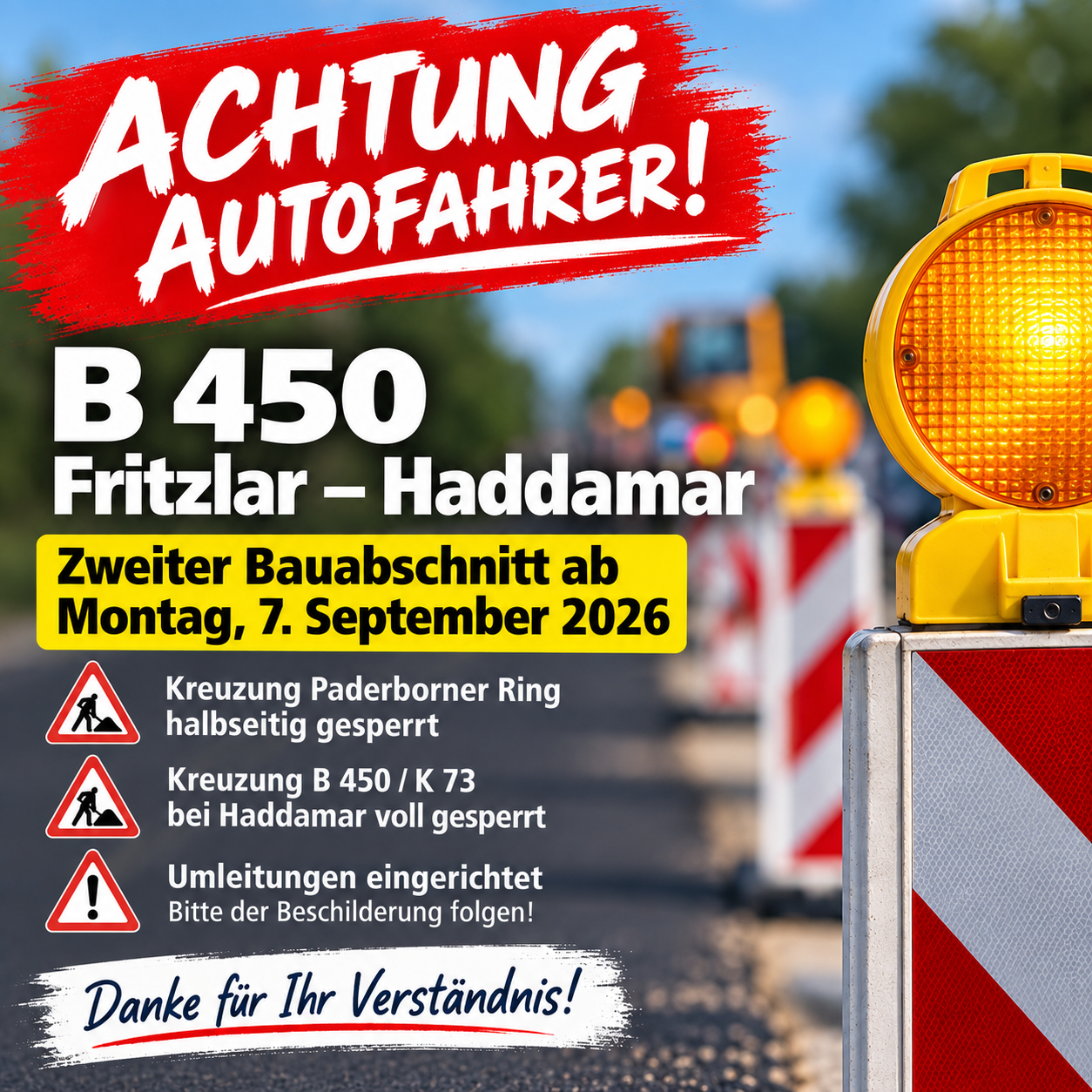 Bauarbeiten B 450 Bauarbeiten B 450